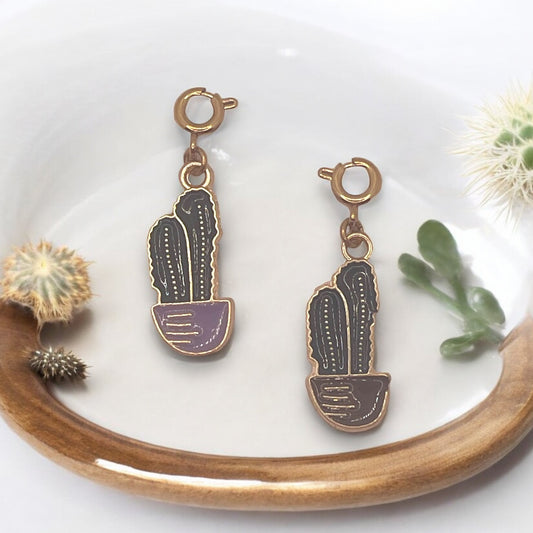 Two Spikes Cactus Charm