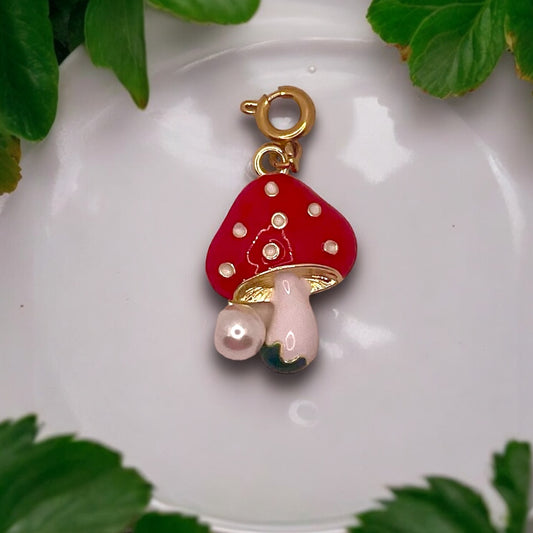 Pearl Mushroom Charm