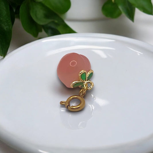 Natural Agate Peach Charm