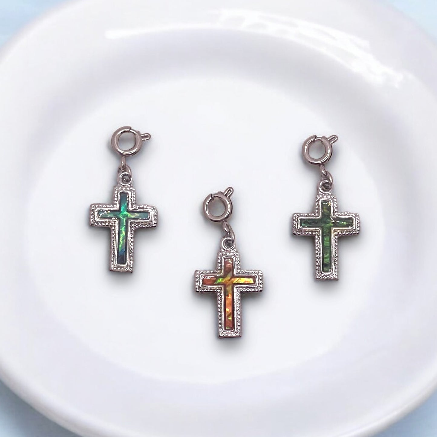 Marbled Cross Charm