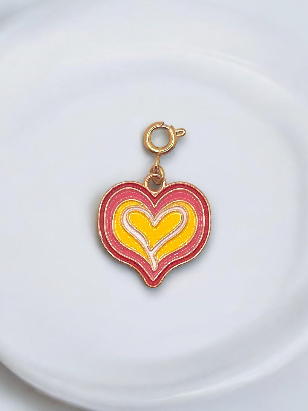 Red Border Heart Charm