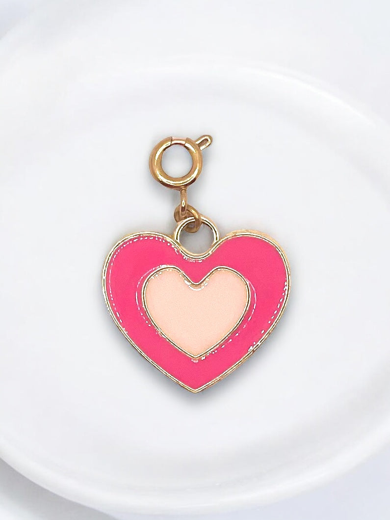 Hot Pink Heart Charm