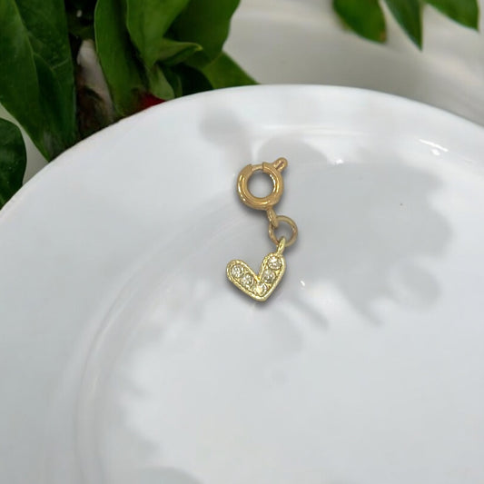 Small Rhinestone Heart Charm