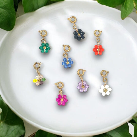 Crystal Flower Charm