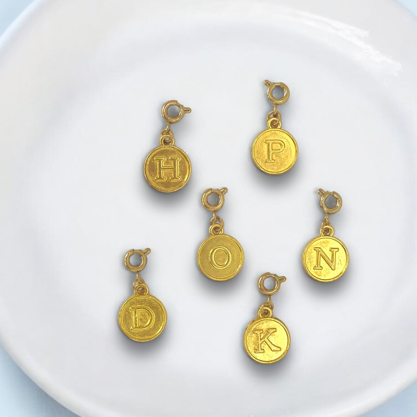 Gold Pendant Monogram Charm