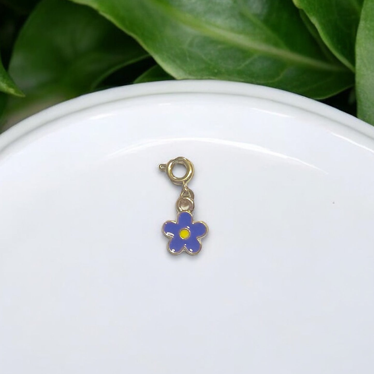 Small Purple Flower Charm