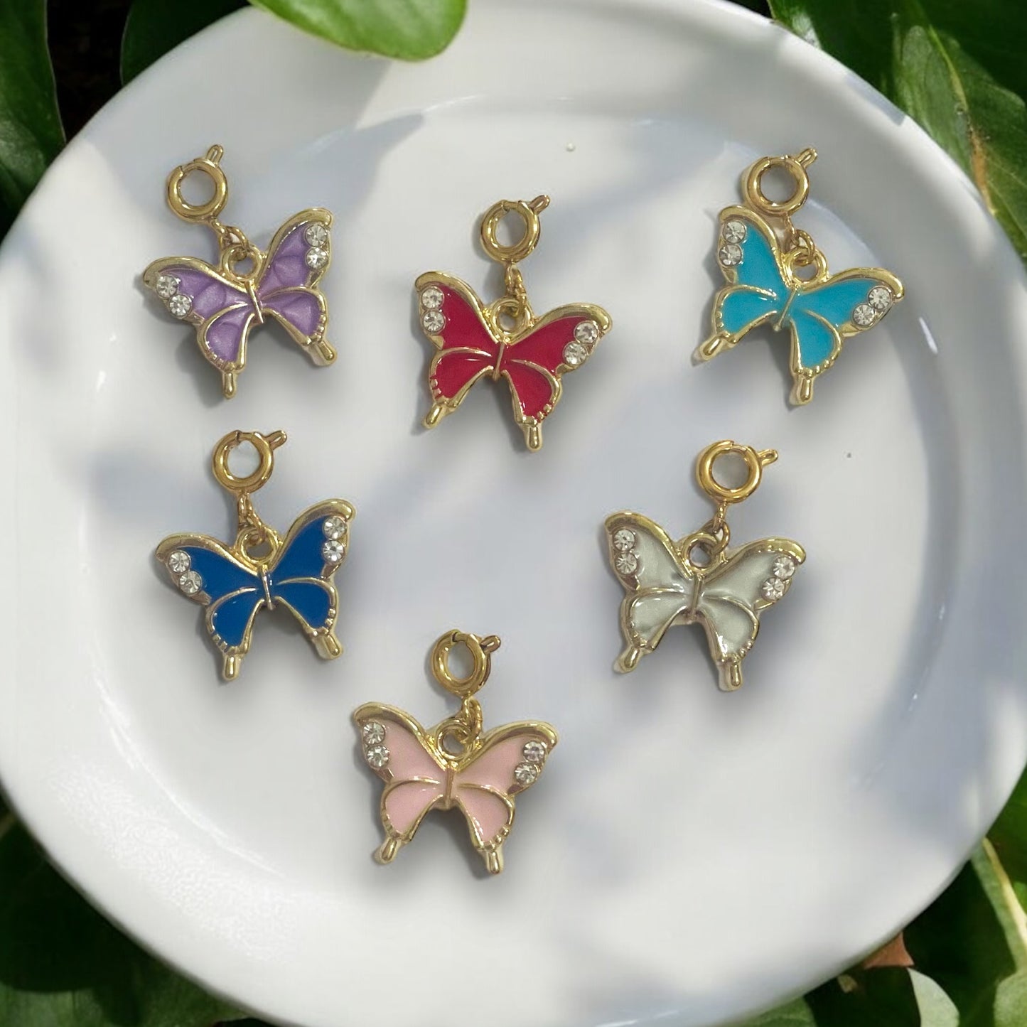 Rhinestone Butterfly Charm