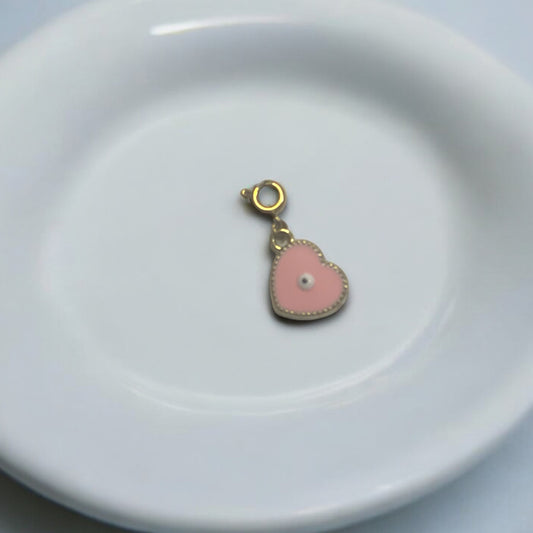 Pink Heart Eye Charm