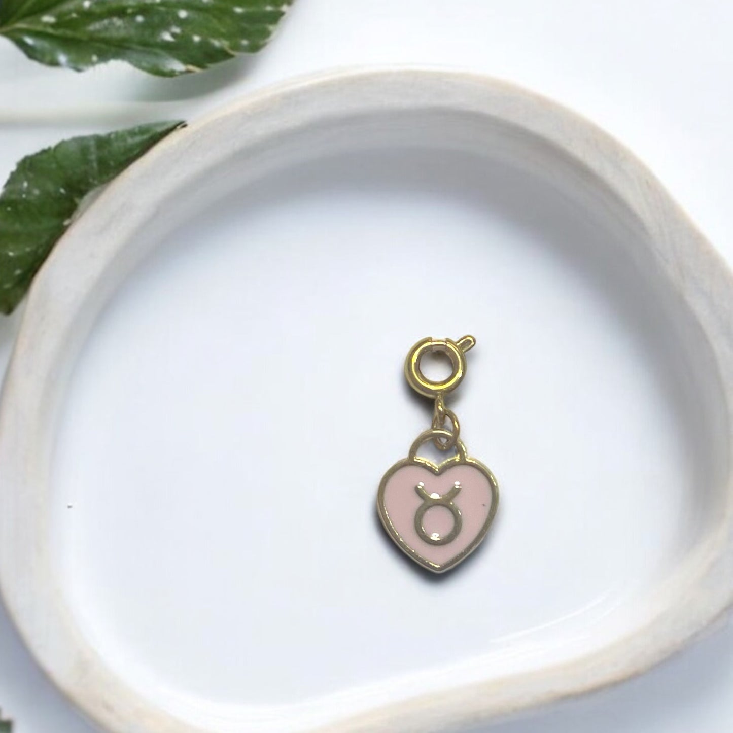 Pink Astrological Heart Charm